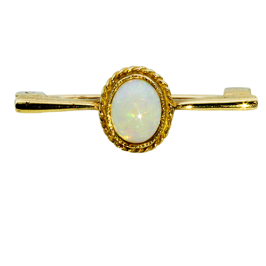 9ct Gold Opal Bar Brooch